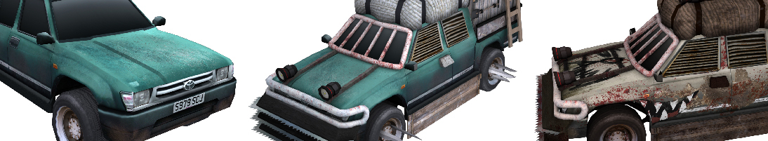 Game Art zombie pick up Truck