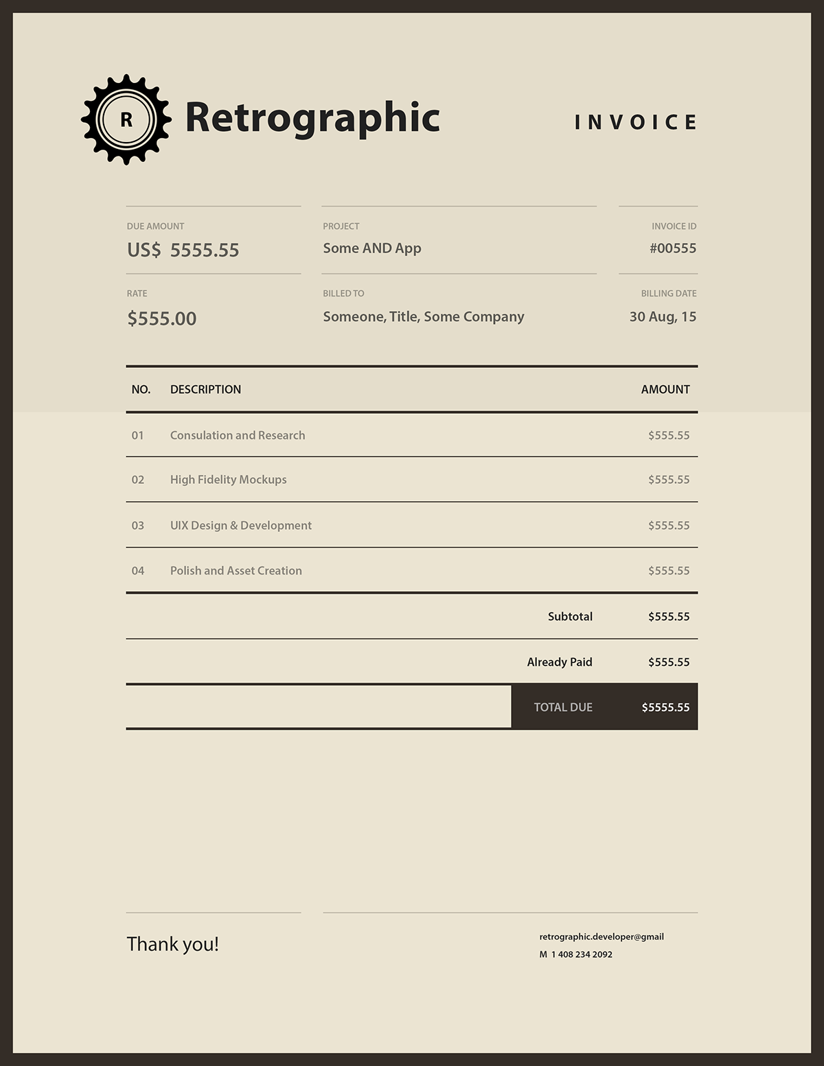 retrographic information invoice bill designed receipt payment customer thank you Layout pdf template Sprocket inspired dribbble