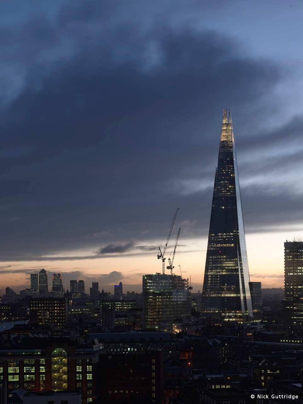 shard London  renzo piano city DUSK glass Tall Building sky scraper