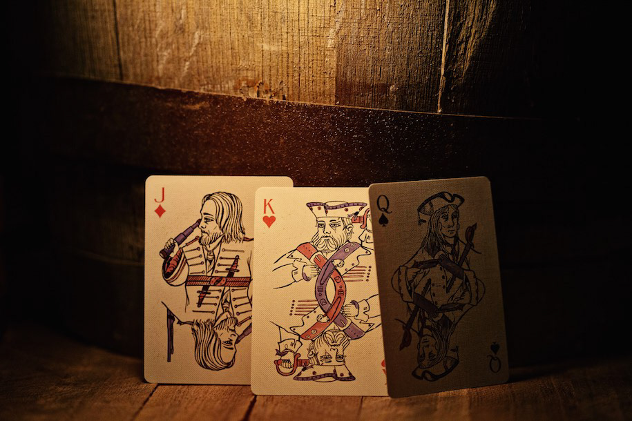 Playing Cards cards prohibition Rum rebellion Rum pirates king queen jack captain vintage