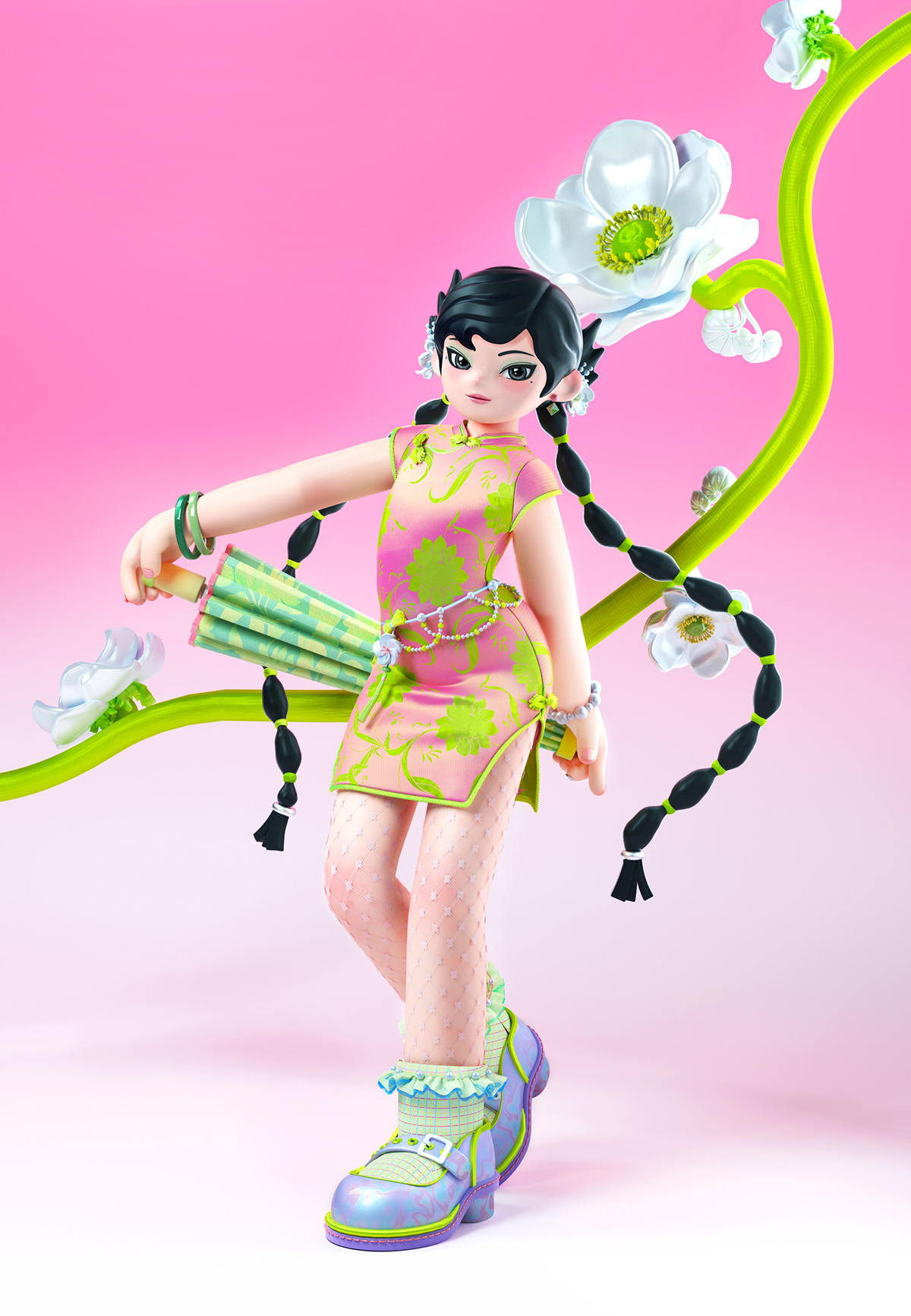 chinese Chinese style 3D 3dart artwork Character design  design