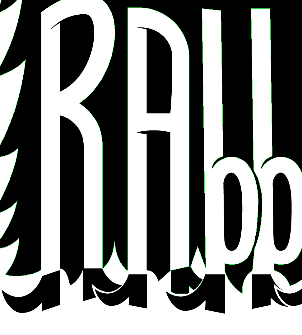 Calligram black White Cat rabbit logo band