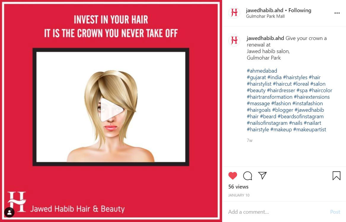 SOCIAL MEDIA CONTENT: JAWED HABIB HAIR AND BEAUTY on Behance