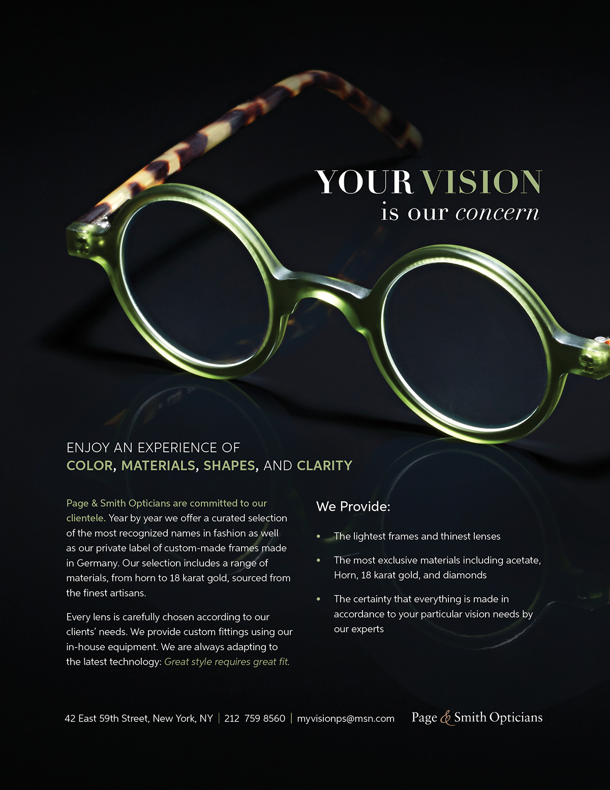 This is a flyer I designed for a local eyeglass store in NYC.