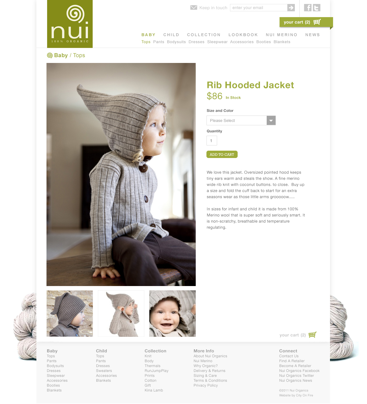 Website Design Ecommerce Web Store organic clothing Nui Organics