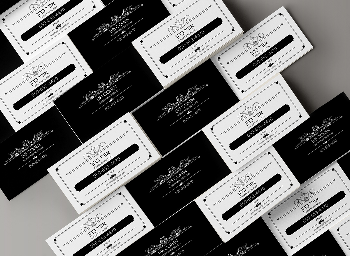 business card card taxi design black White elegant