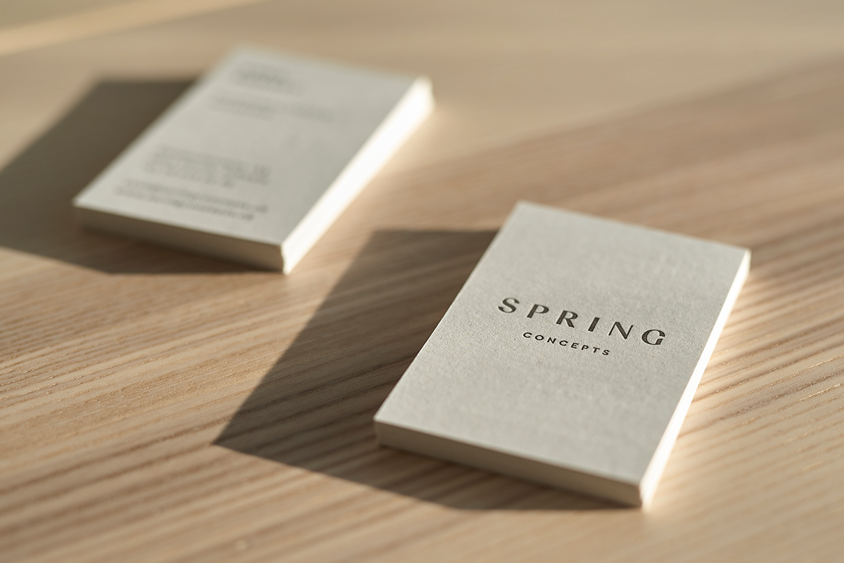 Spring Concepts Switzerland Zurich interior design  design studio Minimalism letterpress favini favini paper