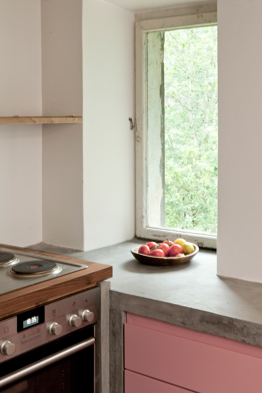 kitchen walnut concrete mdf swiss design