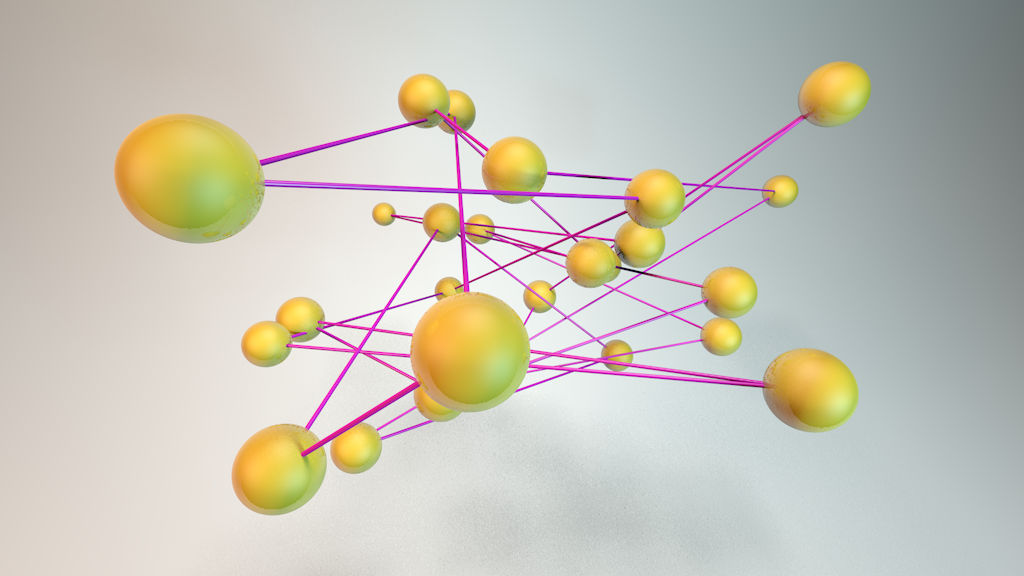 molecules connecting dots cinema 4d c4d balls spheres molecular