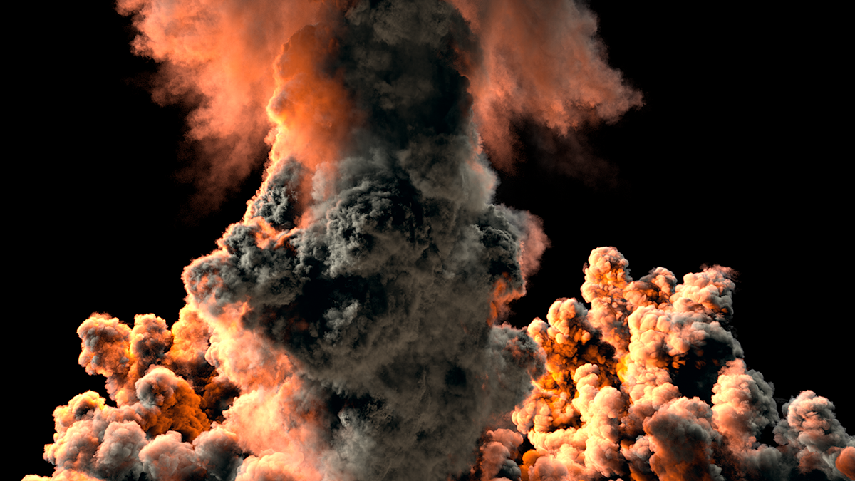 explosion blast houdini pyrotechinal Pyro simulation fire smoke trotyl nuclear vfx