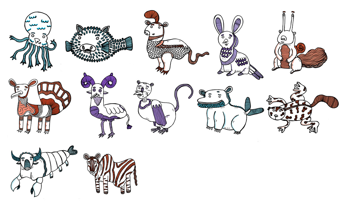 animals hybrids alphabet ABC A-Z Flash Cards a-z book ABC Book children's book letters Playing Cards Mugs Badges giftwrap characters