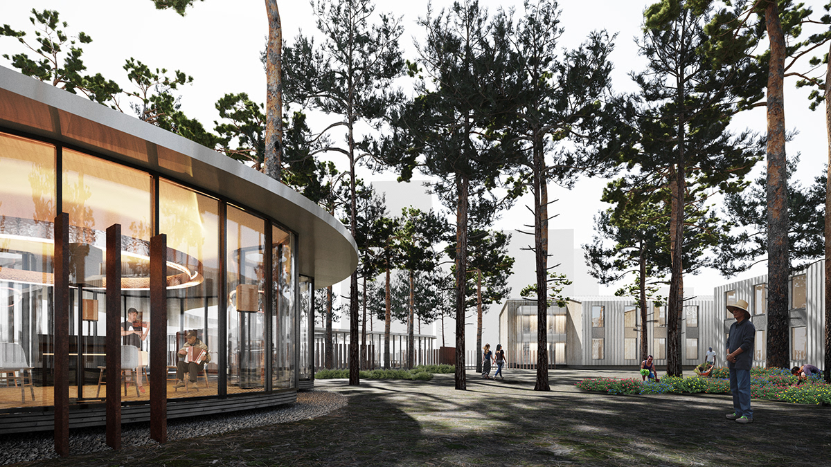 //CAA.Studio 3D architecture competitions Erenköy hospital istanbul Render Landscape openspace public