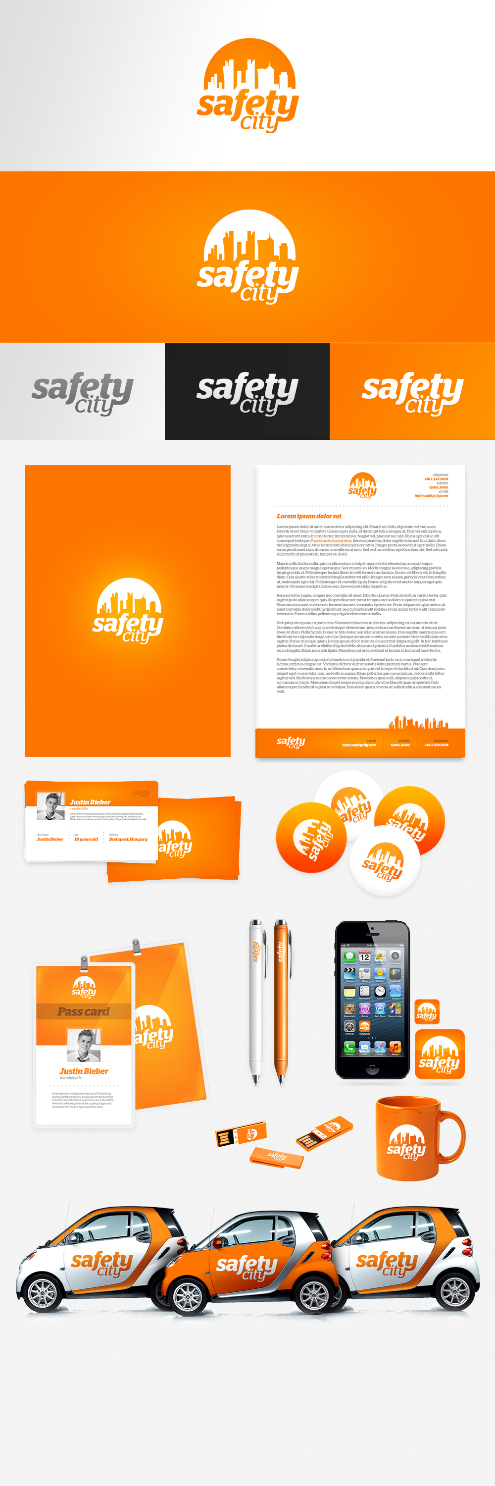 safety city calling card design corporation orange paper Smart
