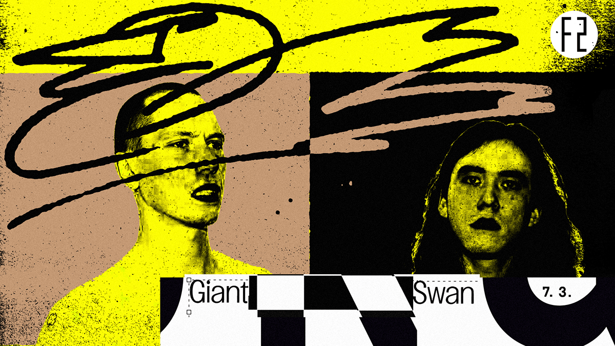 poster music techno club gig flyer ILLUSTRATION  giant swan