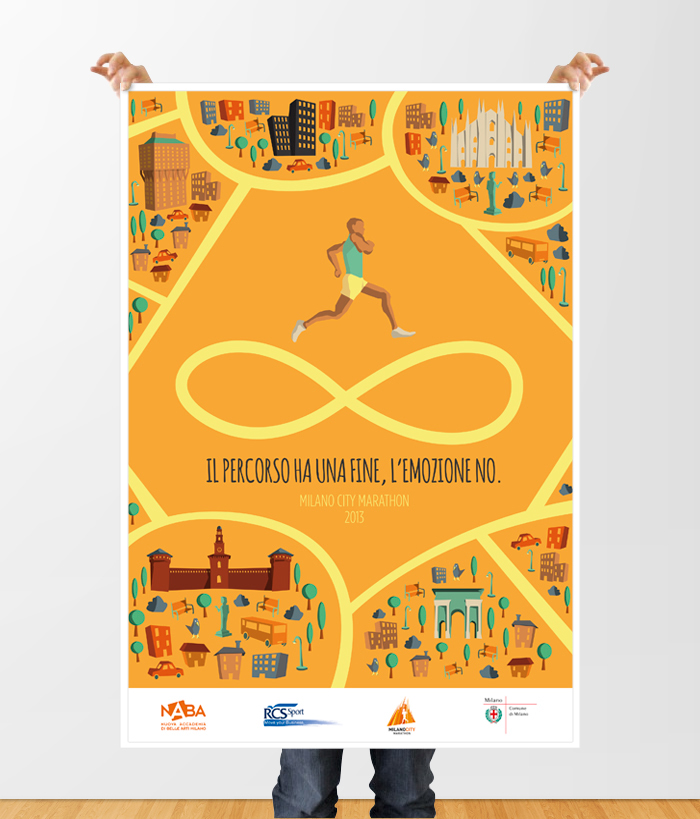 mcm milano milan city Marathon run running graphic design ADV copy infinite infinity poster