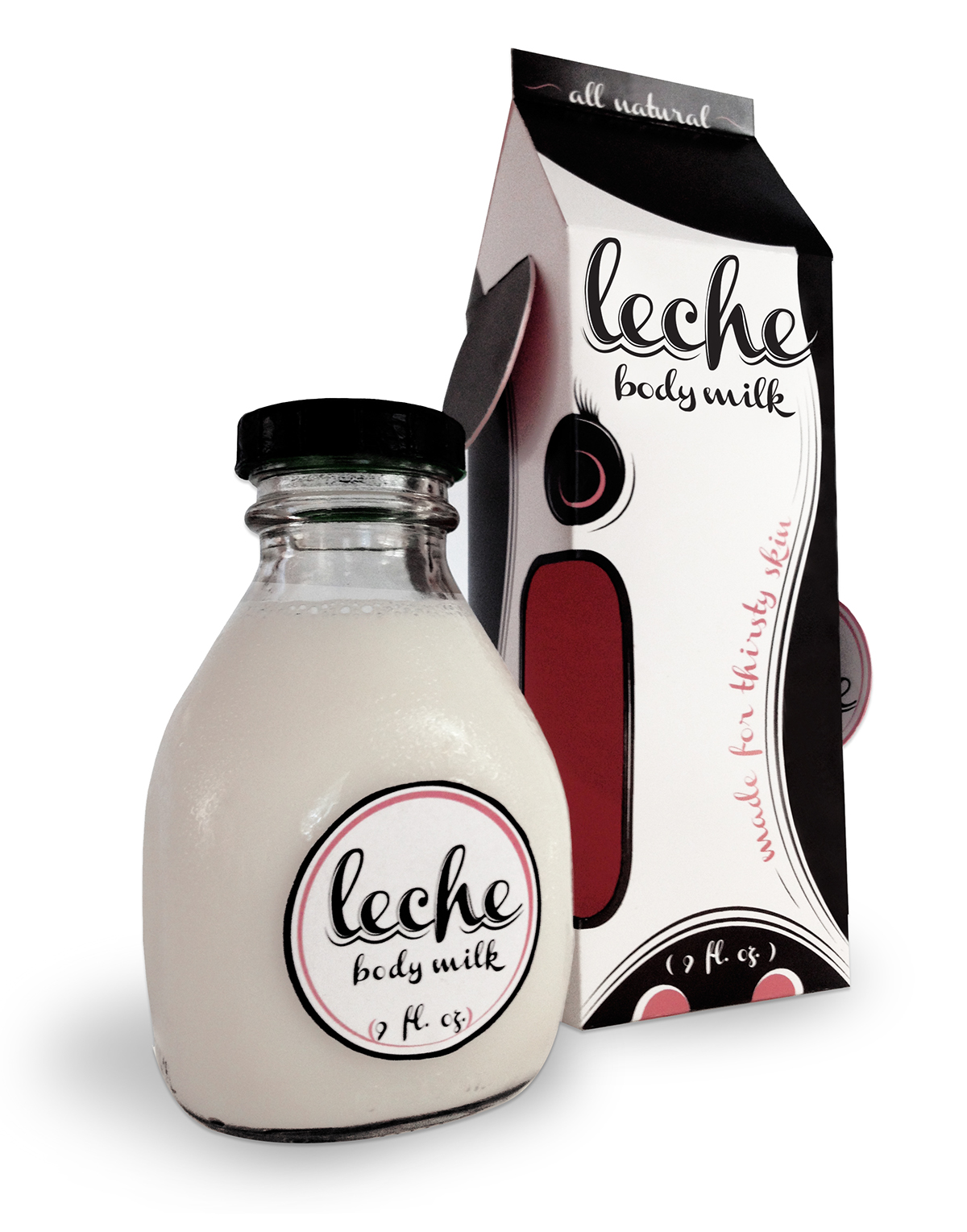 black White pink cow milk leche package Milk Carton body milk