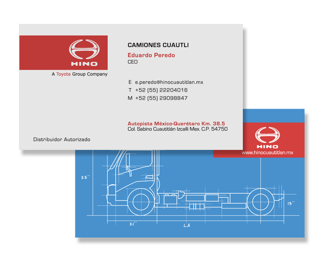 brand Hino logo Logotipo Motor Auto tracktor camion business card Tarjetas Lanyard ovalle red