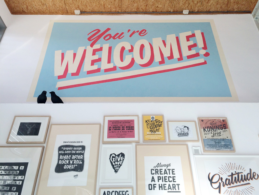 Mural vintage welcome graphic design  design sign signpainting typography   studio Retro
