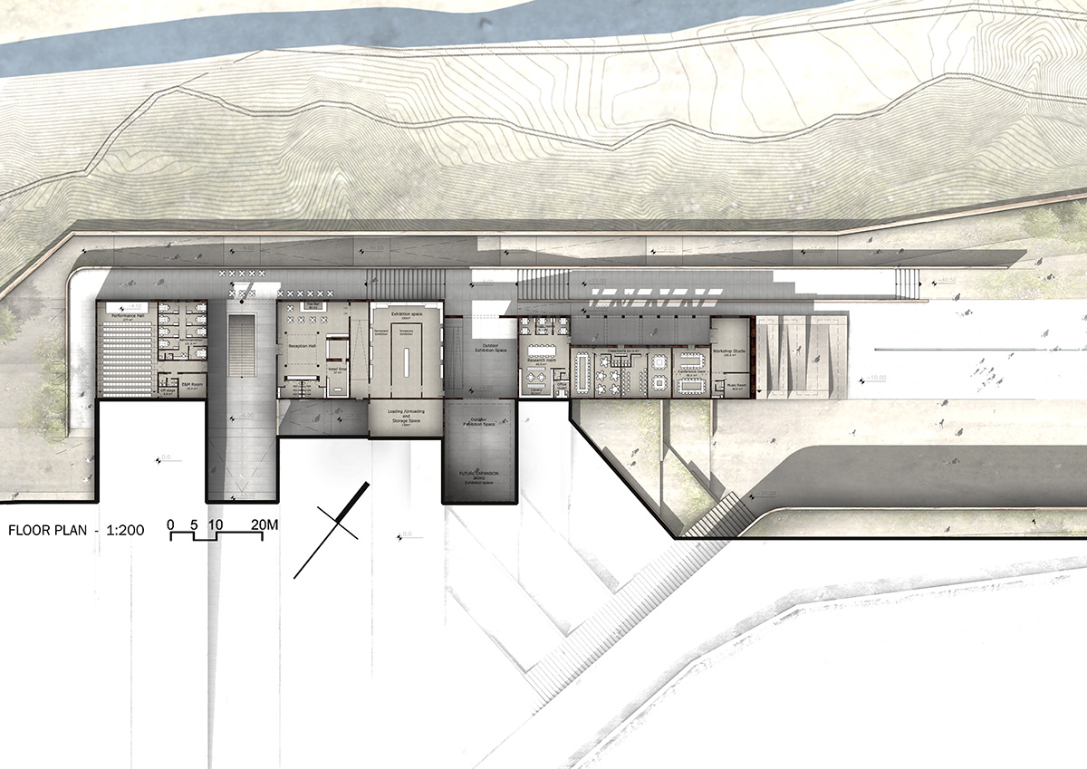 Bamiyan cultural center Afghanistan UNESCO Competition entry rammed earth underground museum