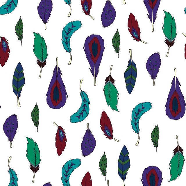 feathers Animal Print pattern bird animal jewel tones feather boho chic Urban