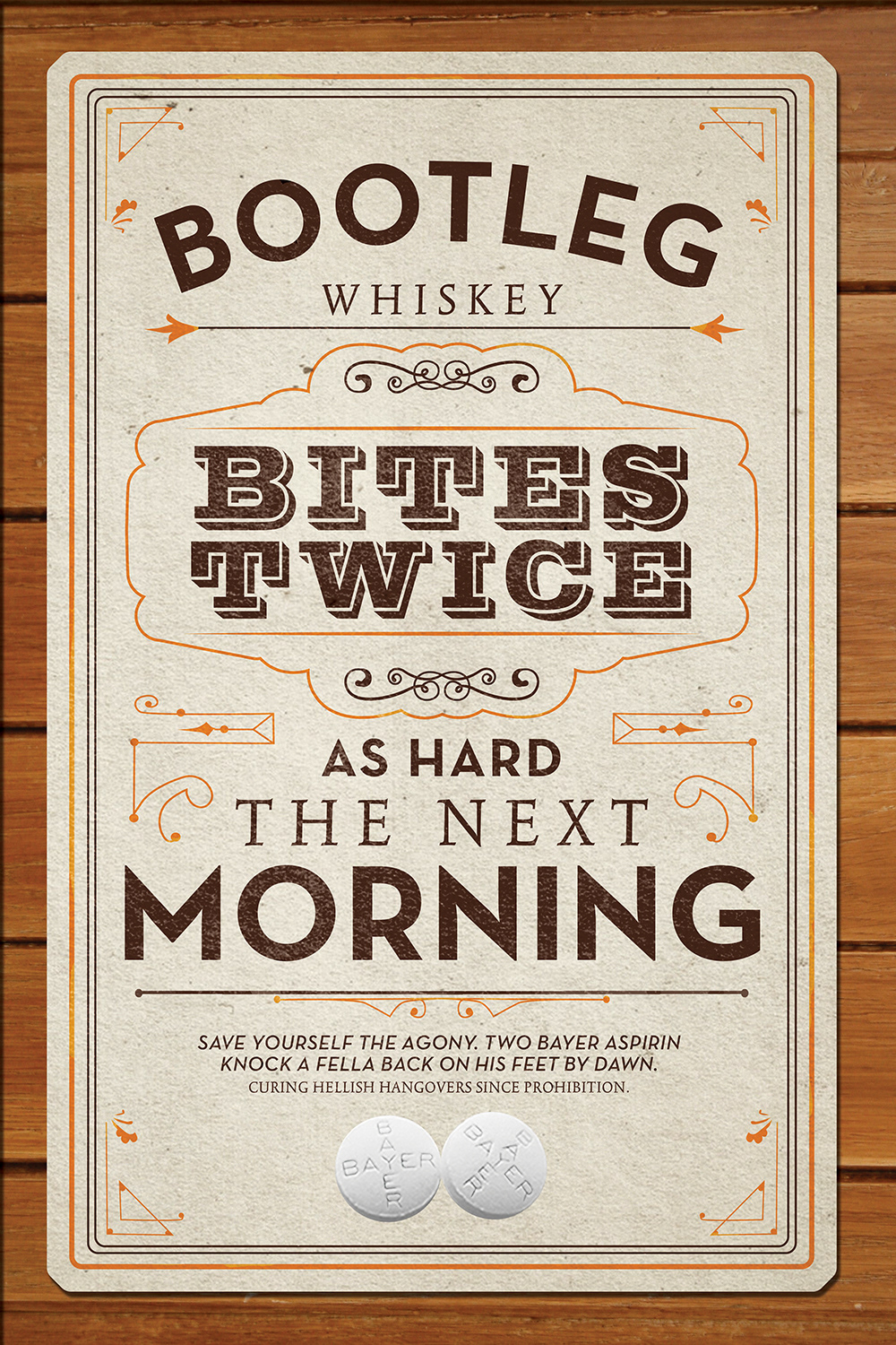 bayer aspirin  Aspirin apothecary old fashioned typography poster