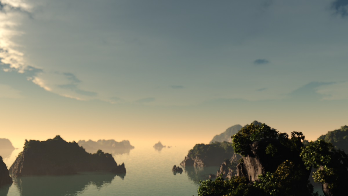 vue  Maya   CG Environment  Digital Environment  visual effect 3D environment ha long bay vietnam Digital Compositing