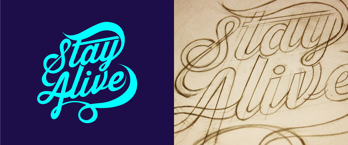 lettering hand sketch typo brand