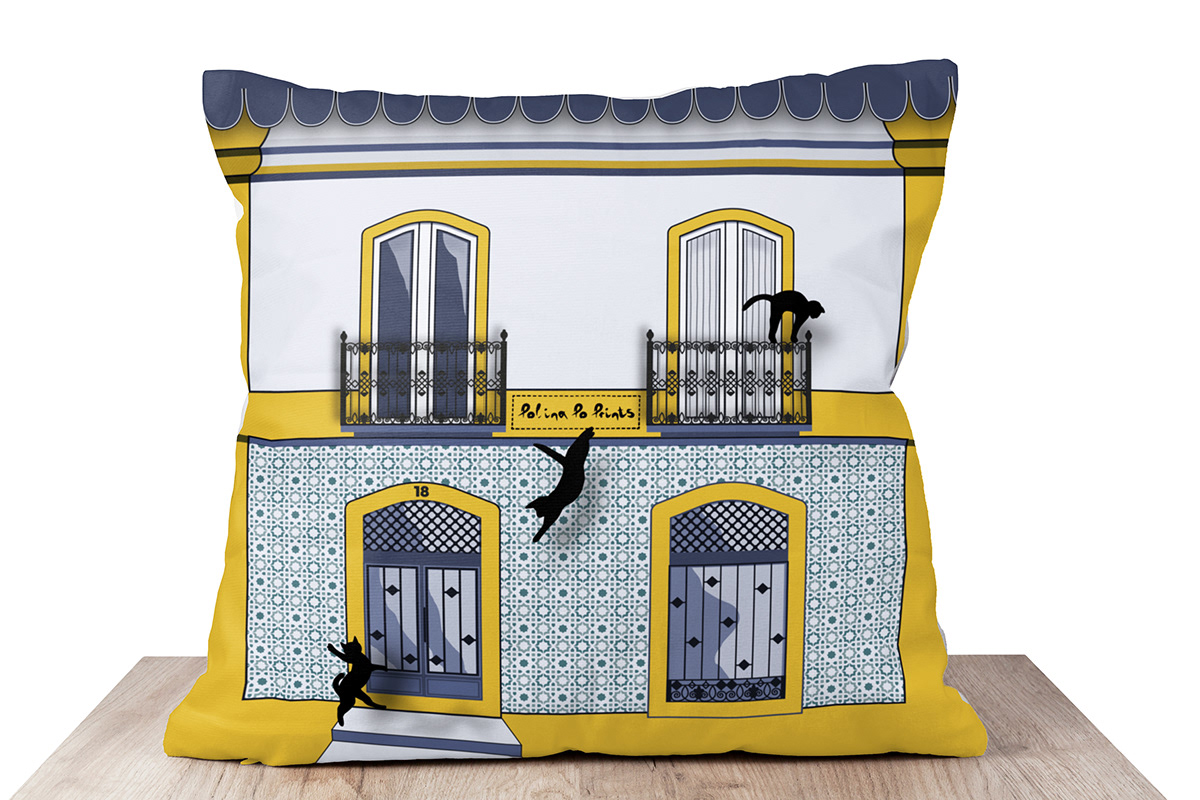 artwork Digital Art  Évora ILLUSTRATION  Illustrator pillow cover Portugal textile design  travel lover gift vector