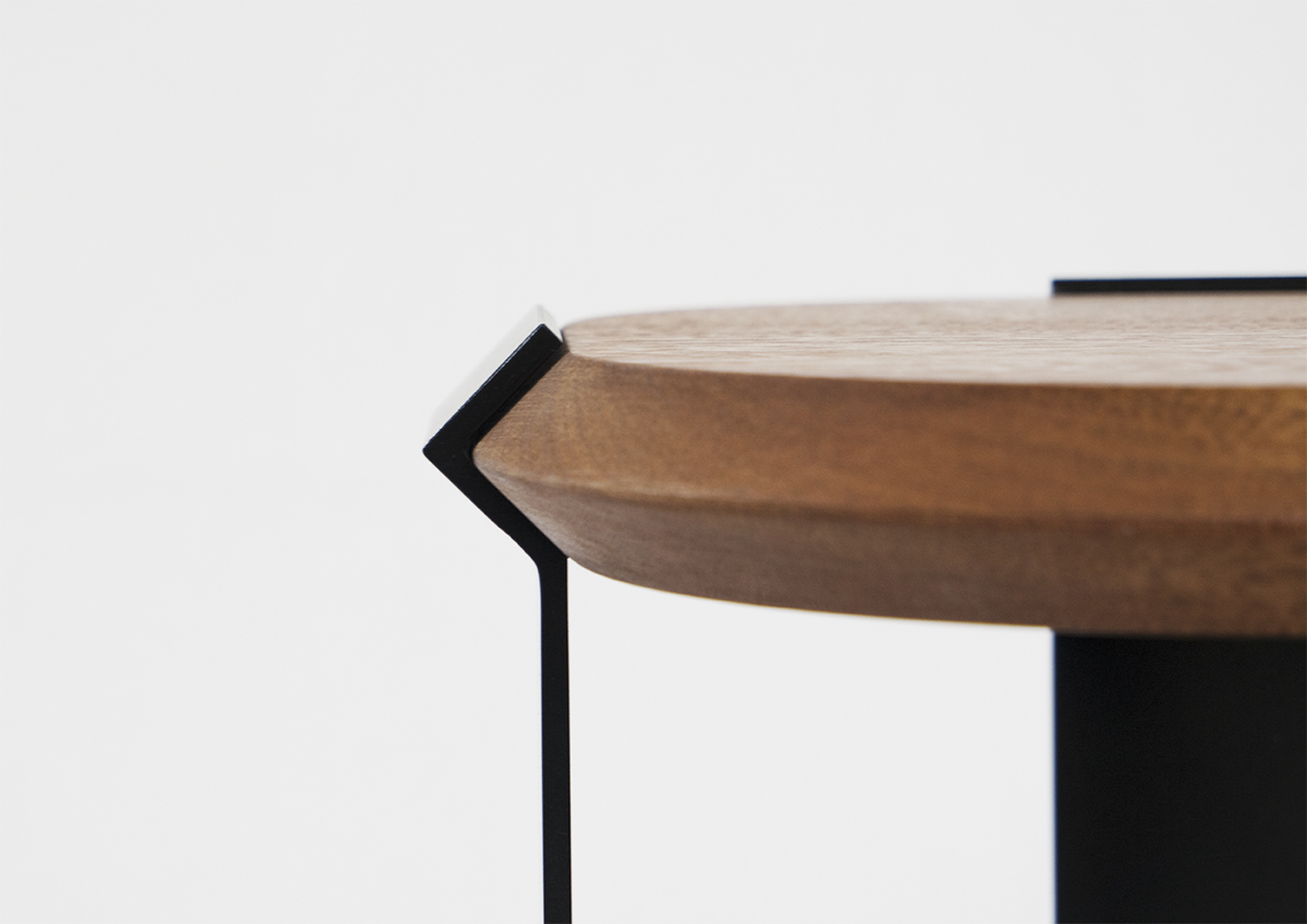 wood iron black table side design mario alessiani craft