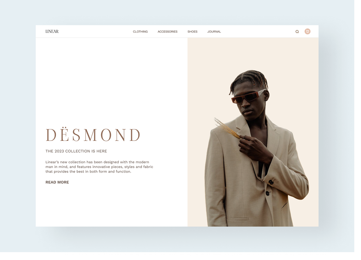 Clothing Collection editorial Fashion  Layout luxury Style UI/UX Web Design  Website