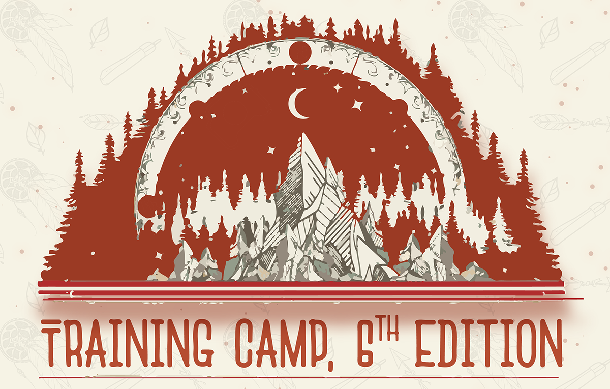 poster training camp ILLUSTRATION  colors Patterns arrows fire tribal