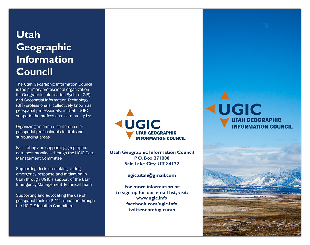 business card brochure utah geography