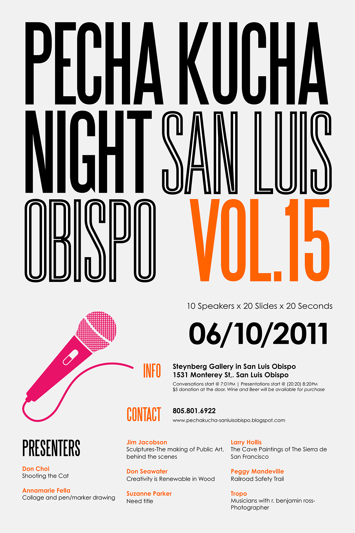 Event san luis obispo Volume speakers images 20 seconds poster