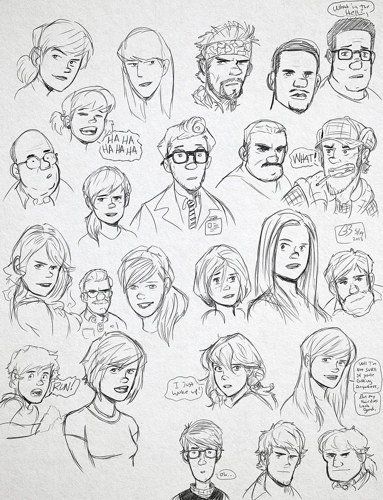 sketches sketchbook drawings doodls character sketches Model Sheets process time-lapse youtube photoshop Digital Drawing caricatures Pencial