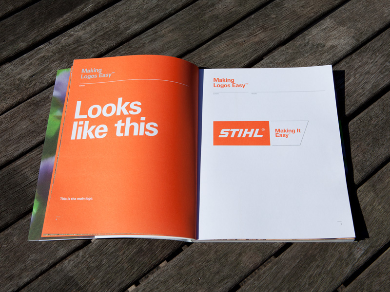 Stihl brand guidelines brand guidelines Back yard Australia logo brochure chainsaw simple