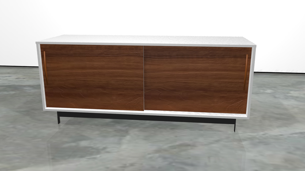credenza furniture modern rendering 3ds max