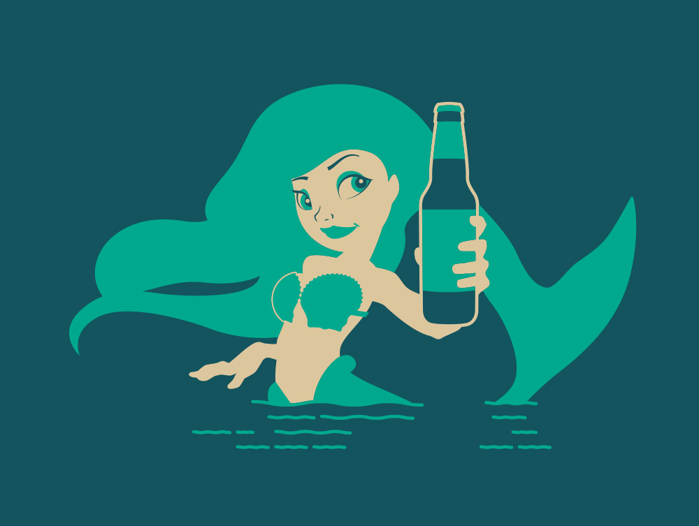 coastal beverage beer wine alcohol distributor mermaid beach carolina vintage Truck delivery refreshment lifestyle