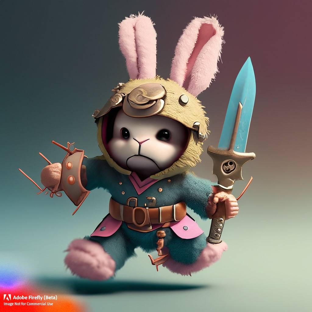 bunnies Composite Digital Art  Easter fantasy fighters firefly ninja photomanipulation warrior