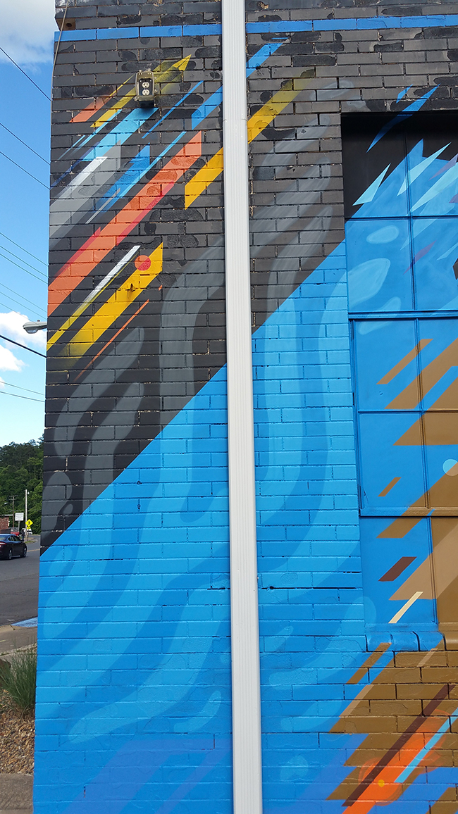 Mural sikestyle Arkansas hotsprings spray paint crystals Mtn94 public art