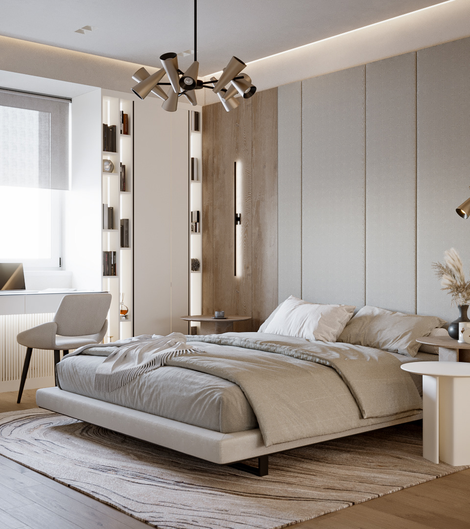 almaty architecture archviz bedroom CGI Interior interior design  living room residential visualization