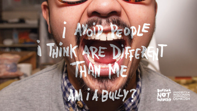 bully ResLife anti-bullying anxious hurt self-concious embarrased feeling poster HAND LETTERING