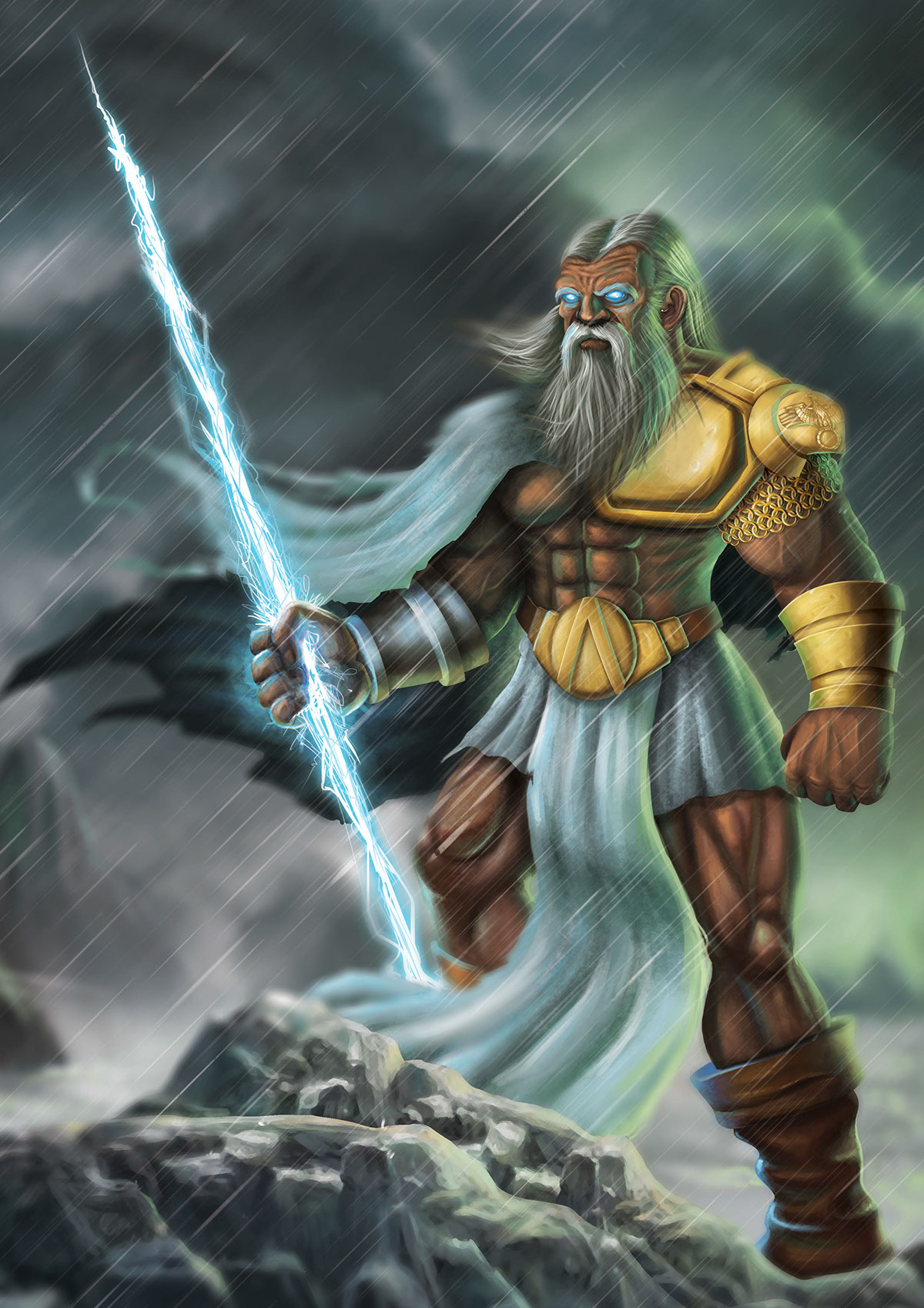 God olympus zeus man old elder storm thunder king mountain