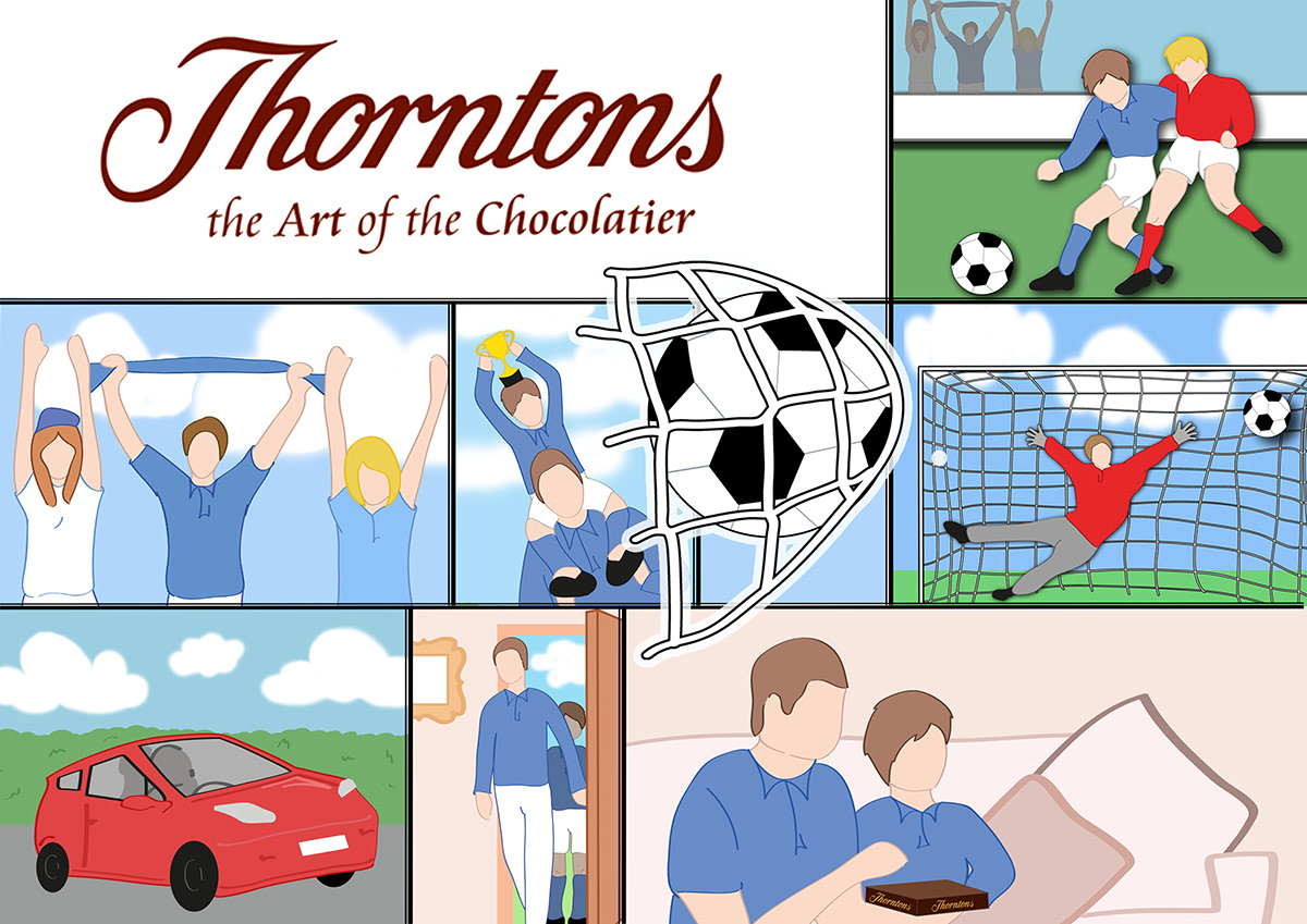 Thorntons  chocolate graphics  box campaign  Illustration Jessica Knowles  promotion