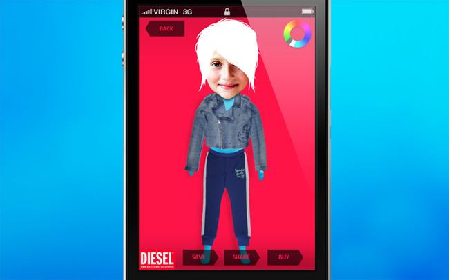 Diesel  kids  fashion app iphone phonegap HTML 5 css
