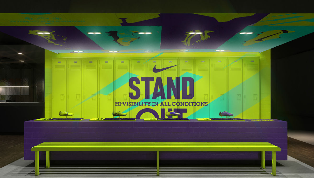 Nike soccer Futbol graphic design  ILLUSTRATION  Retail design industrial design  art design Street Art 