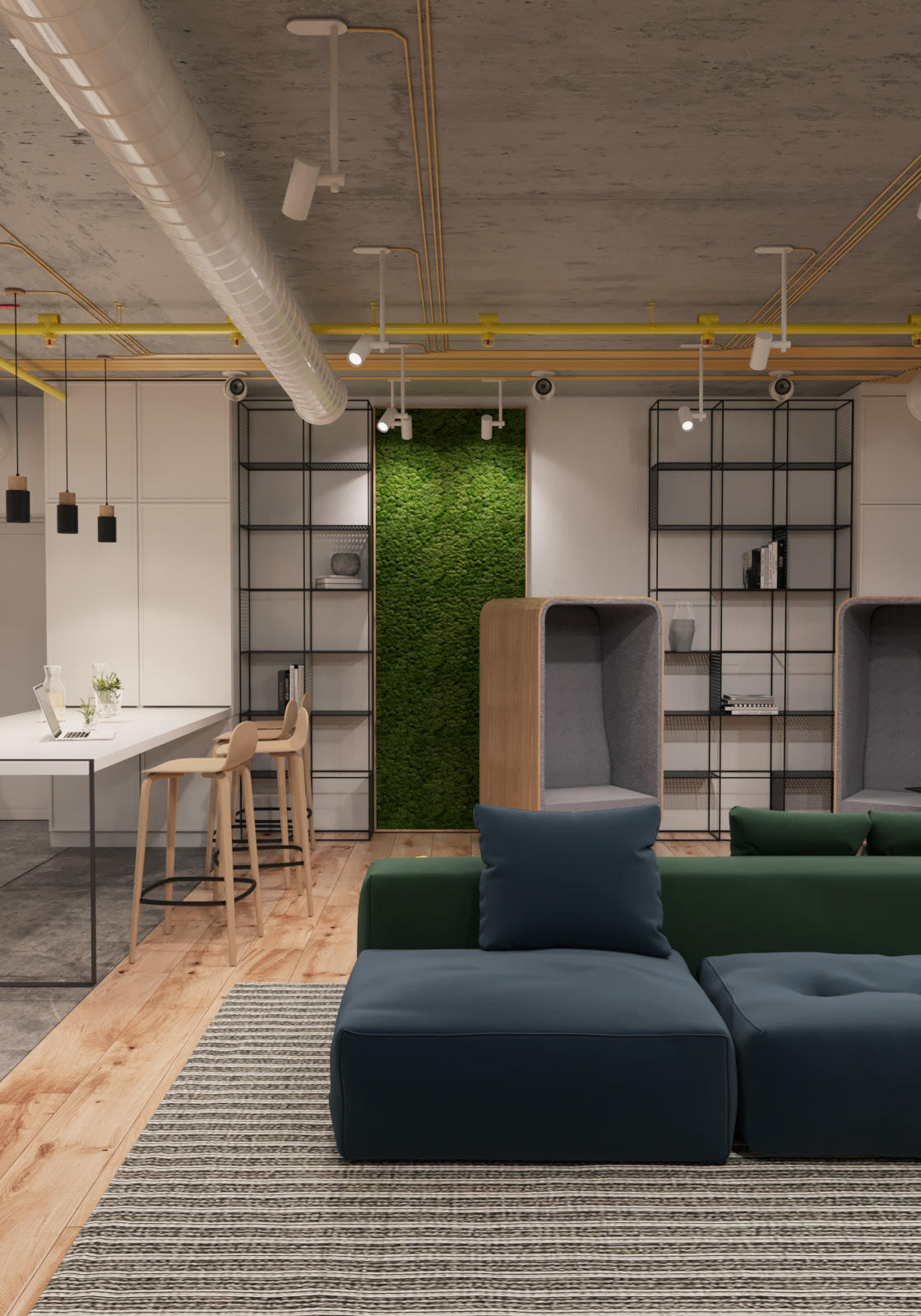 interior design  Office Office Design design concept visualization Lounge zone