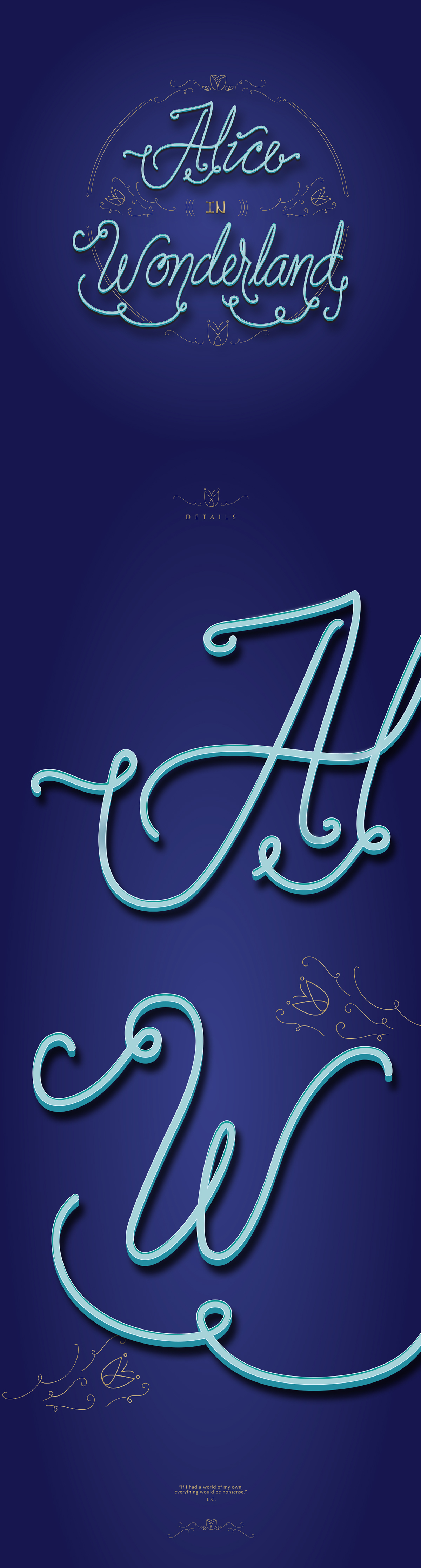 alice wonderland lettering