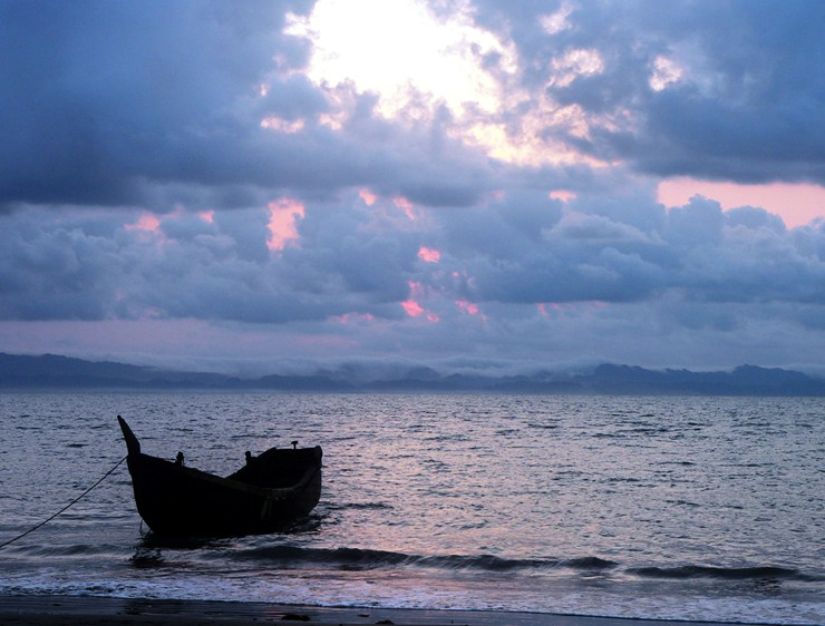 Beautiful wonderful digital photo beach Travel Landscape Nature beauty Bangladesh st.martin sunset sea boat rock
