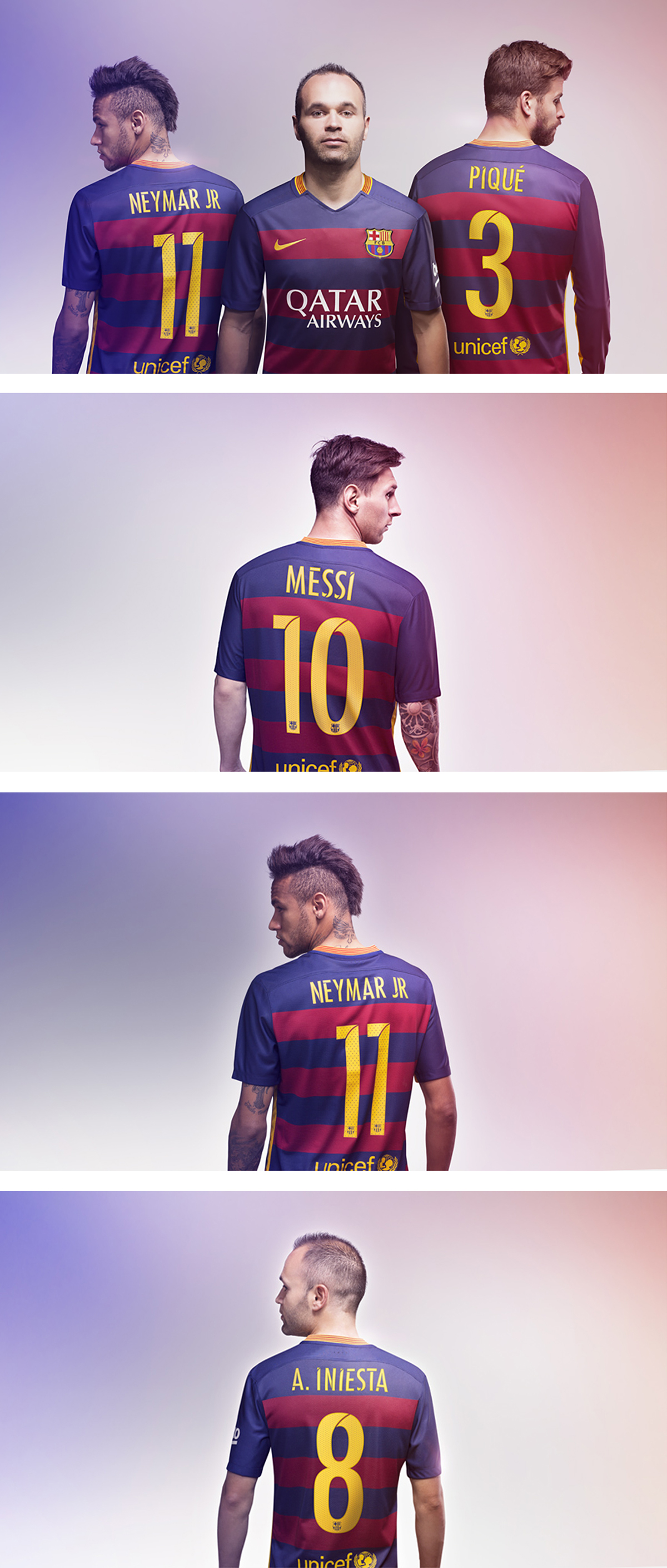 F.C. Barcelona pique Neymar iniesta Nike