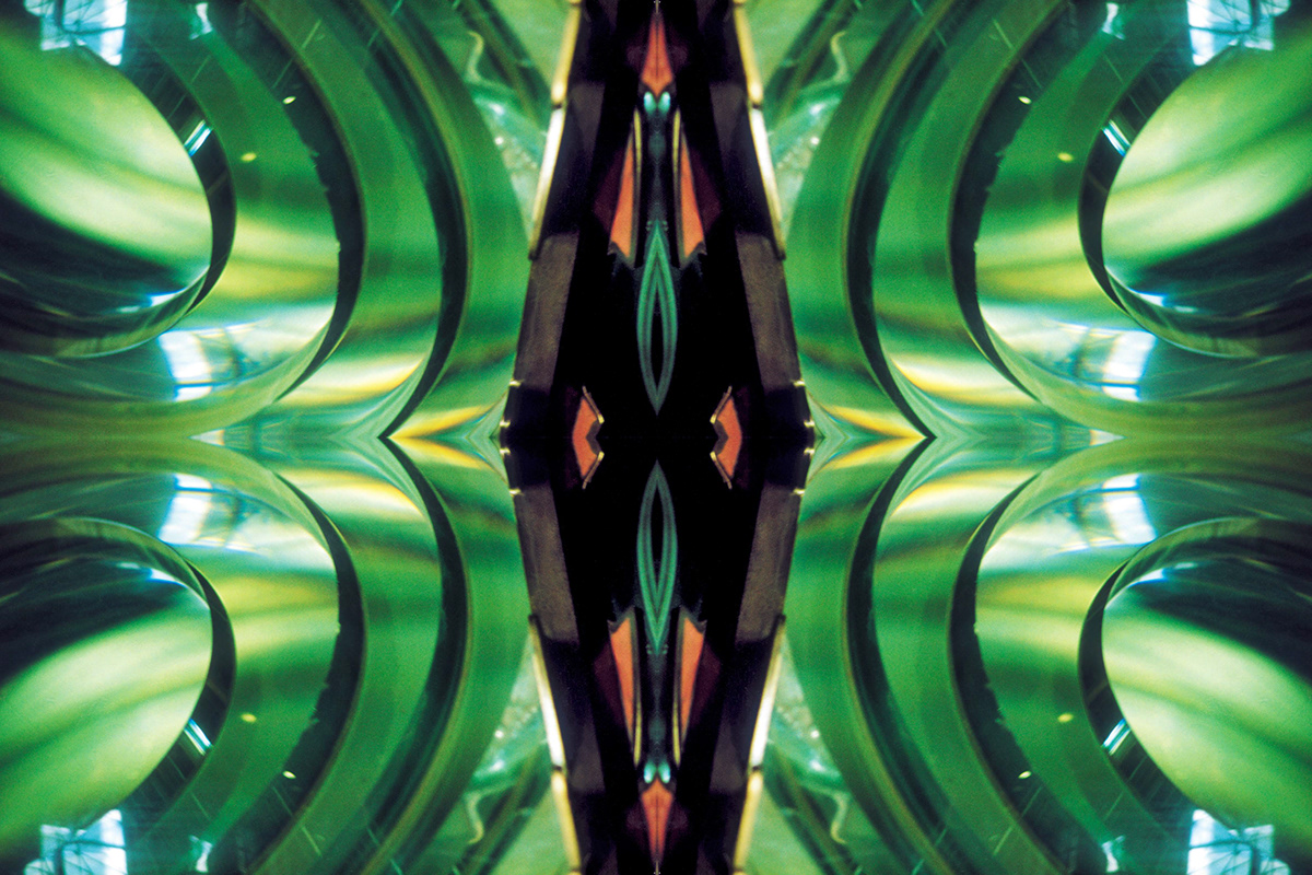 crystal lighthouse green glass panels harbor port kaleidoscope abstract simmetry